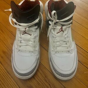 Nike Spike - White and Black High-Top Sneakers with Red Accents